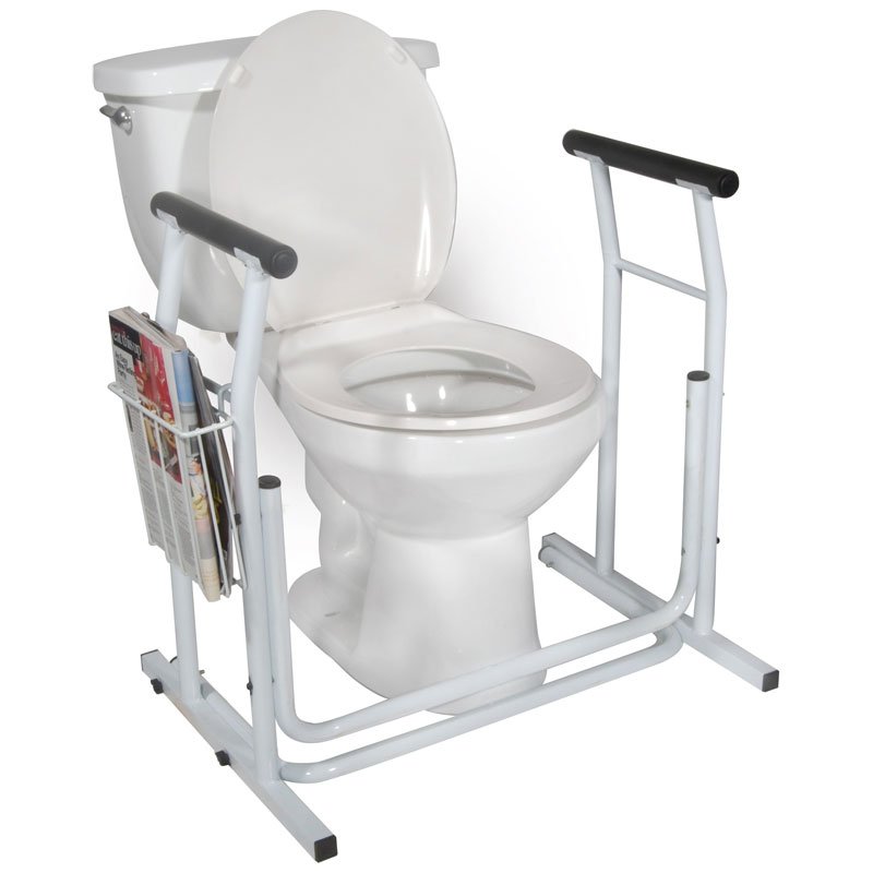 Drive Medical Stand Alone Toilet Safety Rail, White