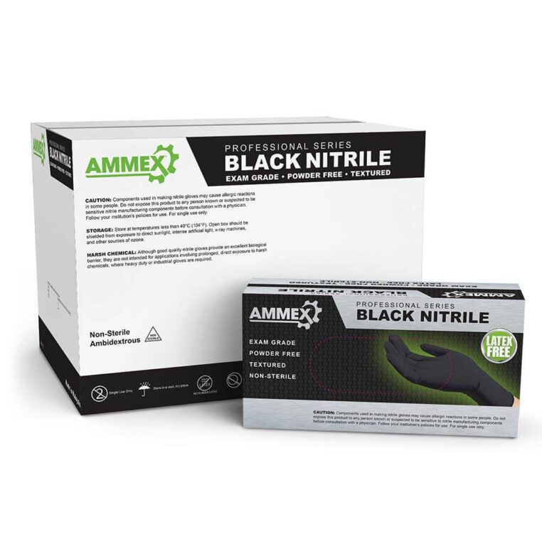 AMMEX Medical Black Nitrile Gloves