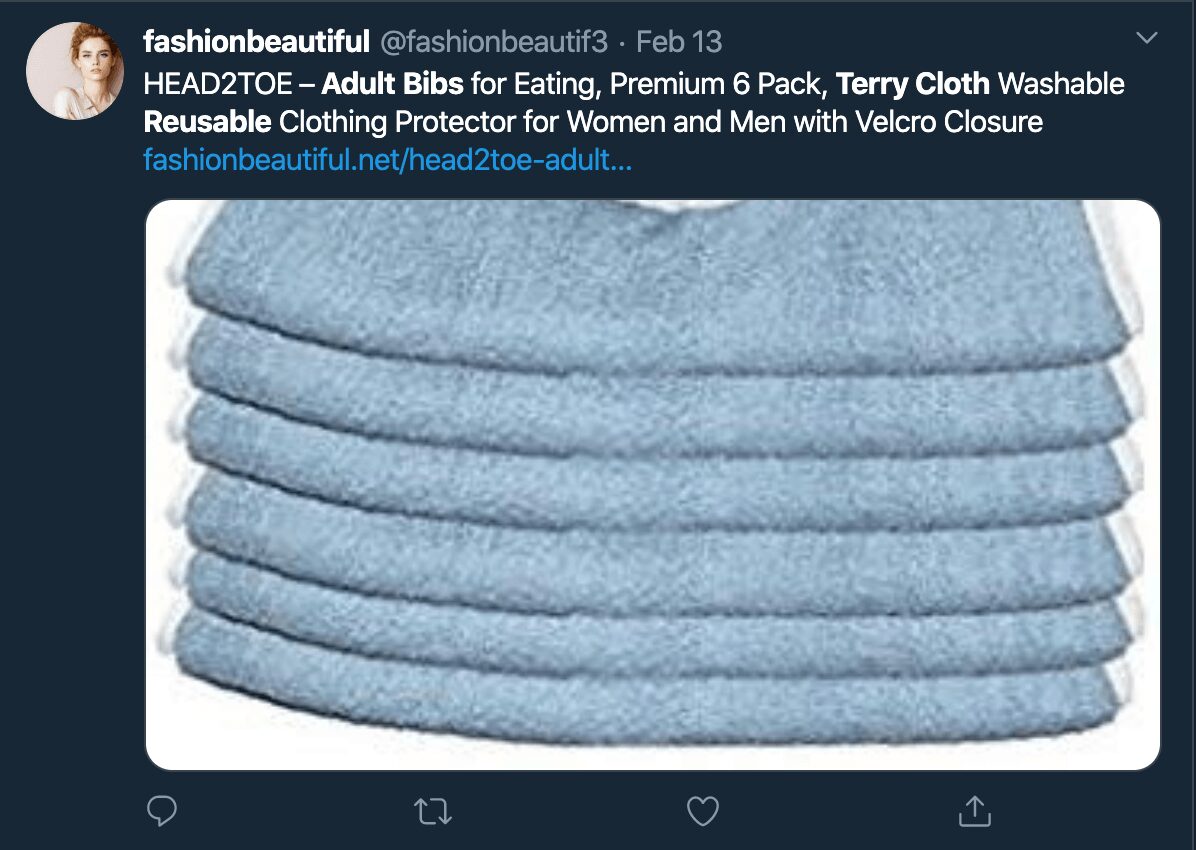 Reusable Terry Cloth Adult Bibs