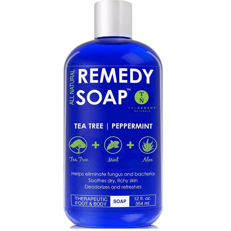 Remedy soap tea tree oil body wash is a product of Honestie Naturals. This product ranks second on this list due to its fantastic function. This remedy soap is formulated with premium organic and natural ingredients, including tea tree oil, peppermint oil, eucalyptus oil, olive oil, and so on. These premium natural ingredients play a vital role in improving stubborn skin irritations as well as moisturizing your skin amazingly. Besides, you may rest assured that there are no harmful chemical preservatives, synthetic fragrances, or silicone. 