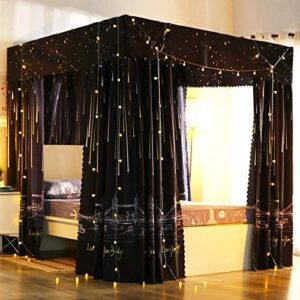 JOYLIFE Canopy bed curtains with lights