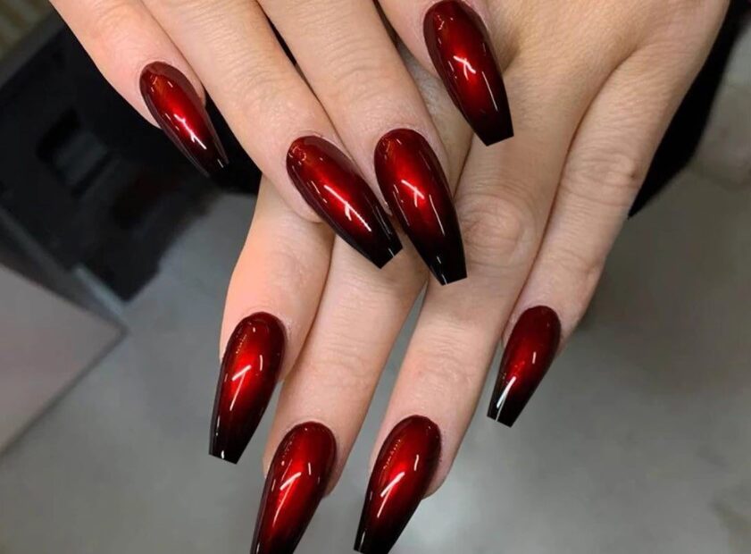 Acrylic Red and Black Nail Designs