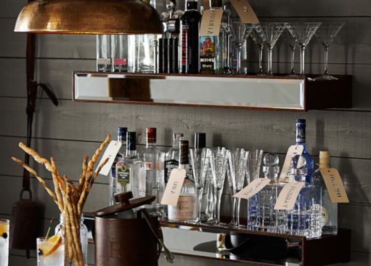 Bar Mirror With Shelves