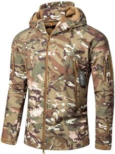 CAMO COLL Men's Outdoor Soft Shell Hooded Tactical Jacket