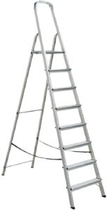 Draak Step Ladder 8 Step - Non Slip Treads - Ladder Made from Lightweight Aluminium Certified to BS EN 131 Part 1-3