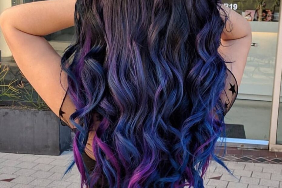 Galaxy Blue and Purple Hair