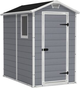 KETER Manor 4x6 Resin Outdoor Storage Shed Kit-Perfect to Store Patio Furniture