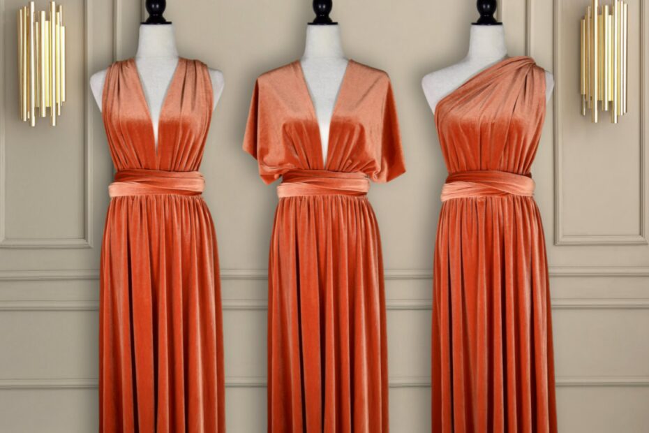 Orange Velvet Dress