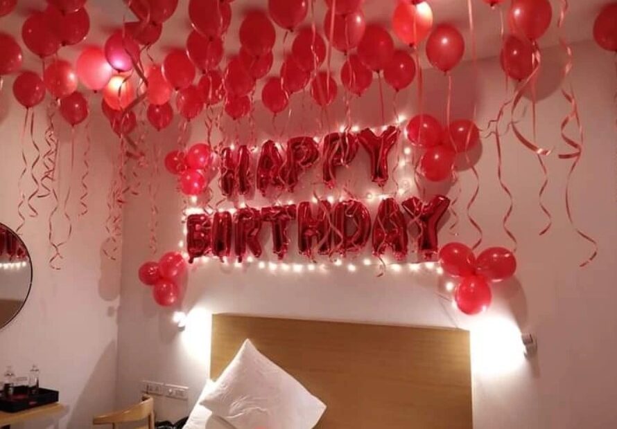 Surprise Room Decoration for Husband Birthday
