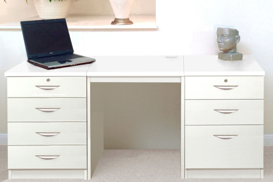 White Desk With Drawers