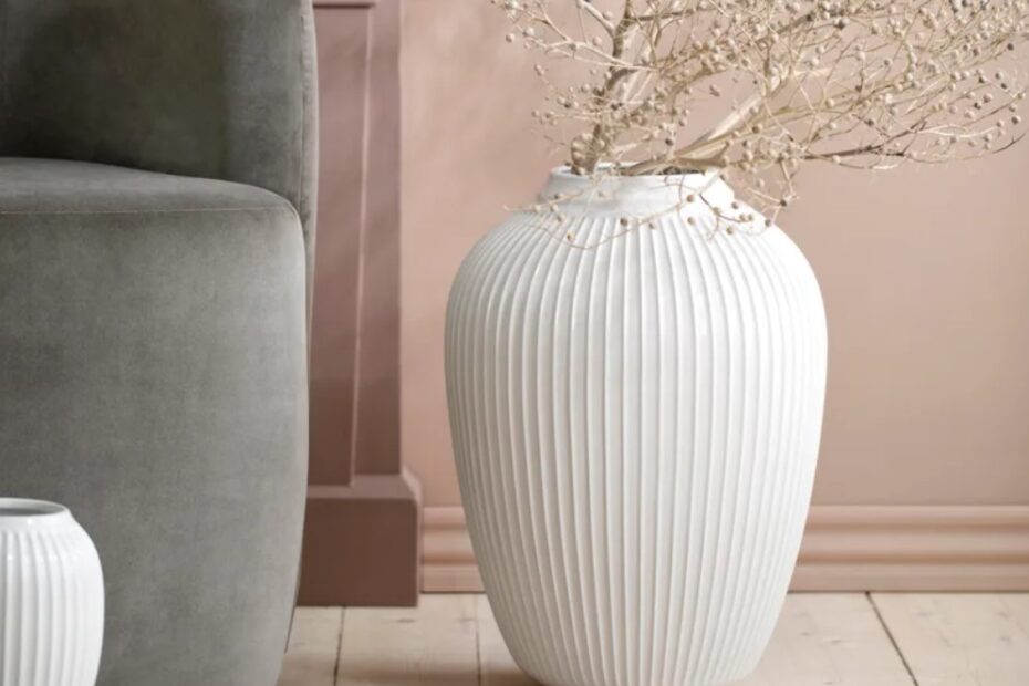 White Floor Vase