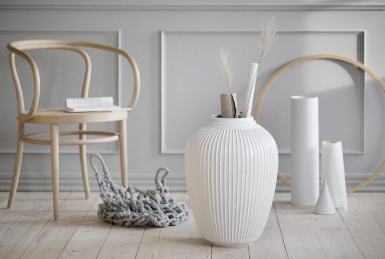 White Floor Vase