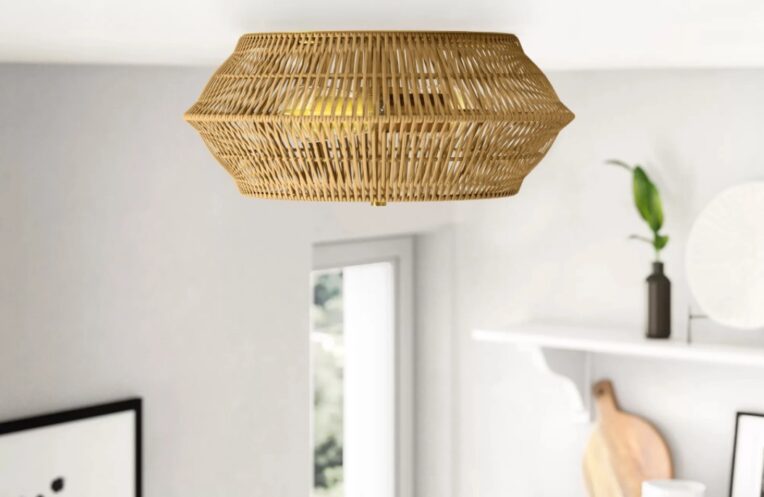Wicker Flush Mount Light
