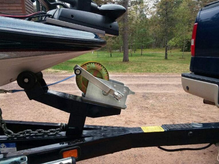 3200lbs ATV Boat Winch Strap With Hook Heavy Duty Hand Crank Winch