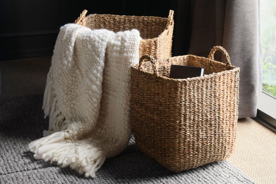 Tall Basket for Blankets
