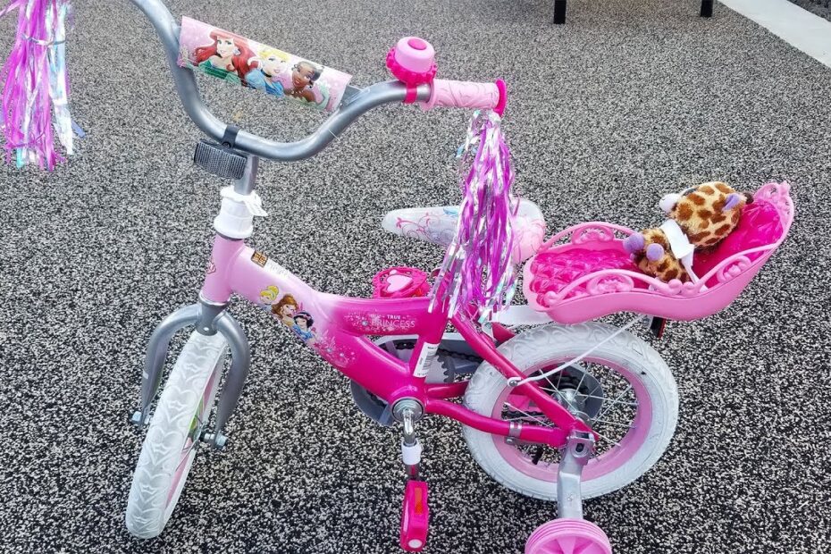 12 Huffy Disney Princess Girls Bike With Doll Carrier