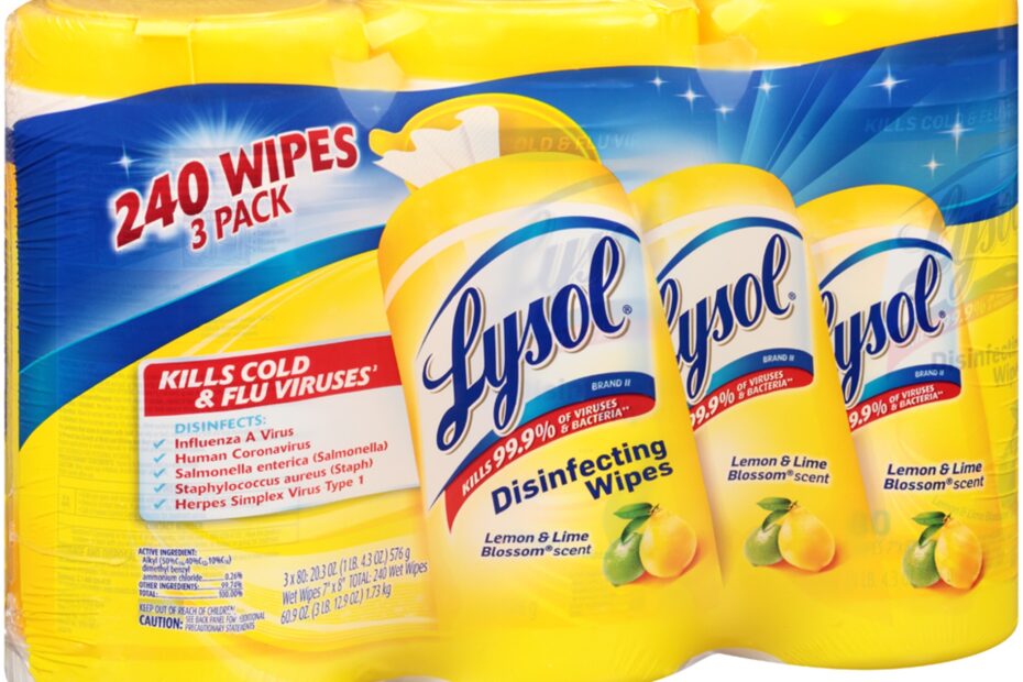 Lysol Disinfecting Wipes Lemon & Lime Blossom 35 Count Case of 12
