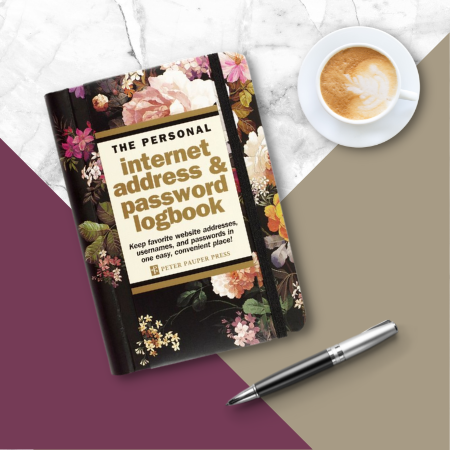 Midnight Floral Large Internet Address and Password Logbook