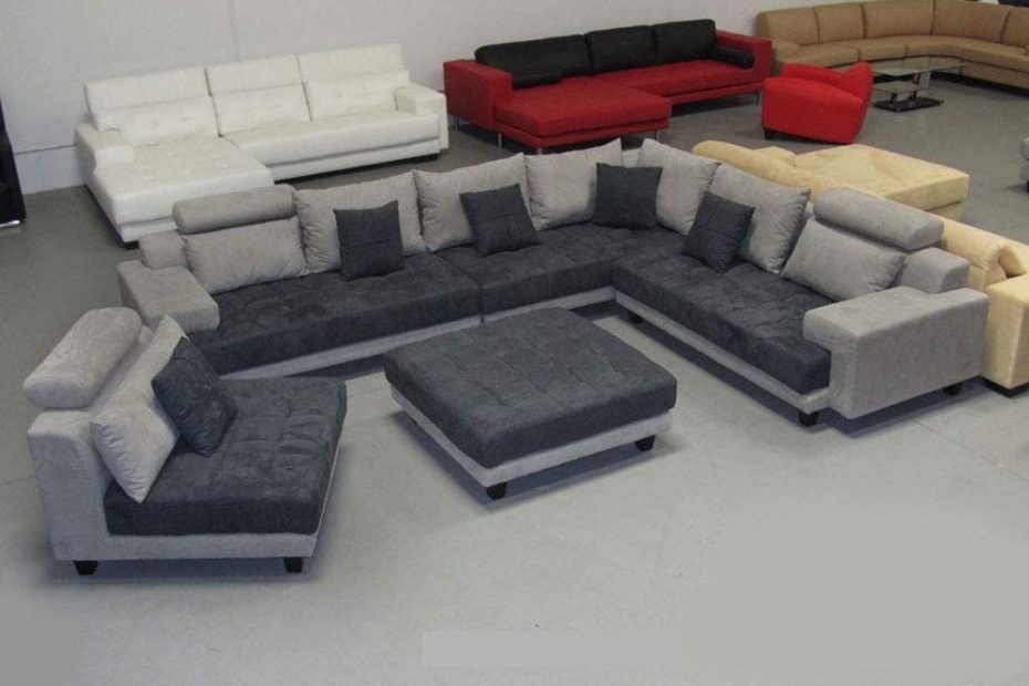 5PC New Modern Grey Microfiber Big Sectional Sofa Set S150rg